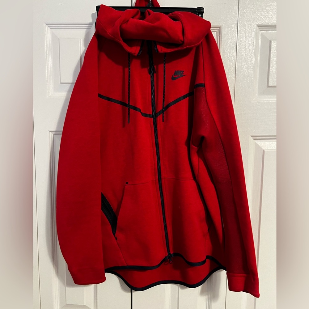 Nike tech hoodie size medium red and blue